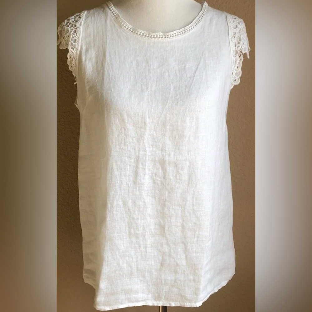 Viola Borghi Simple Italian Linen and Lace in Antique White
